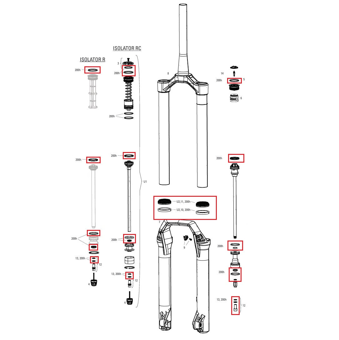 Kit Entretien 200 h/An ROCKSHOX DOMAIN (2025+) Générations C