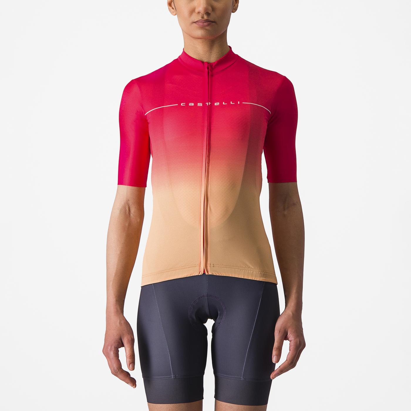 Maillot CASTELLI SALITA Femme Manches Courtes Rose/Orange