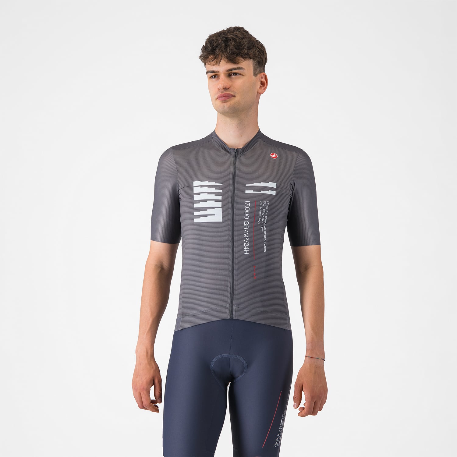 Maillot CASTELLI UPF Manches Courtes Gris Maillot CASTELLI UPF Manches Courtes Gris