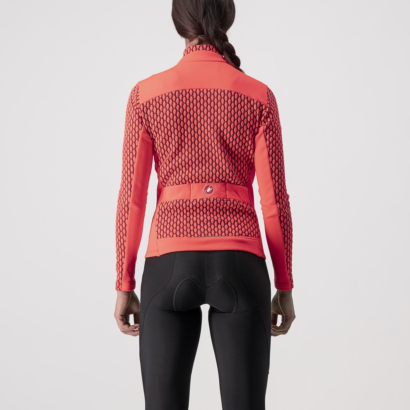 Maillot CASTELLI SFIDA 2 Femme Manches Longues Rose/Bordeaux