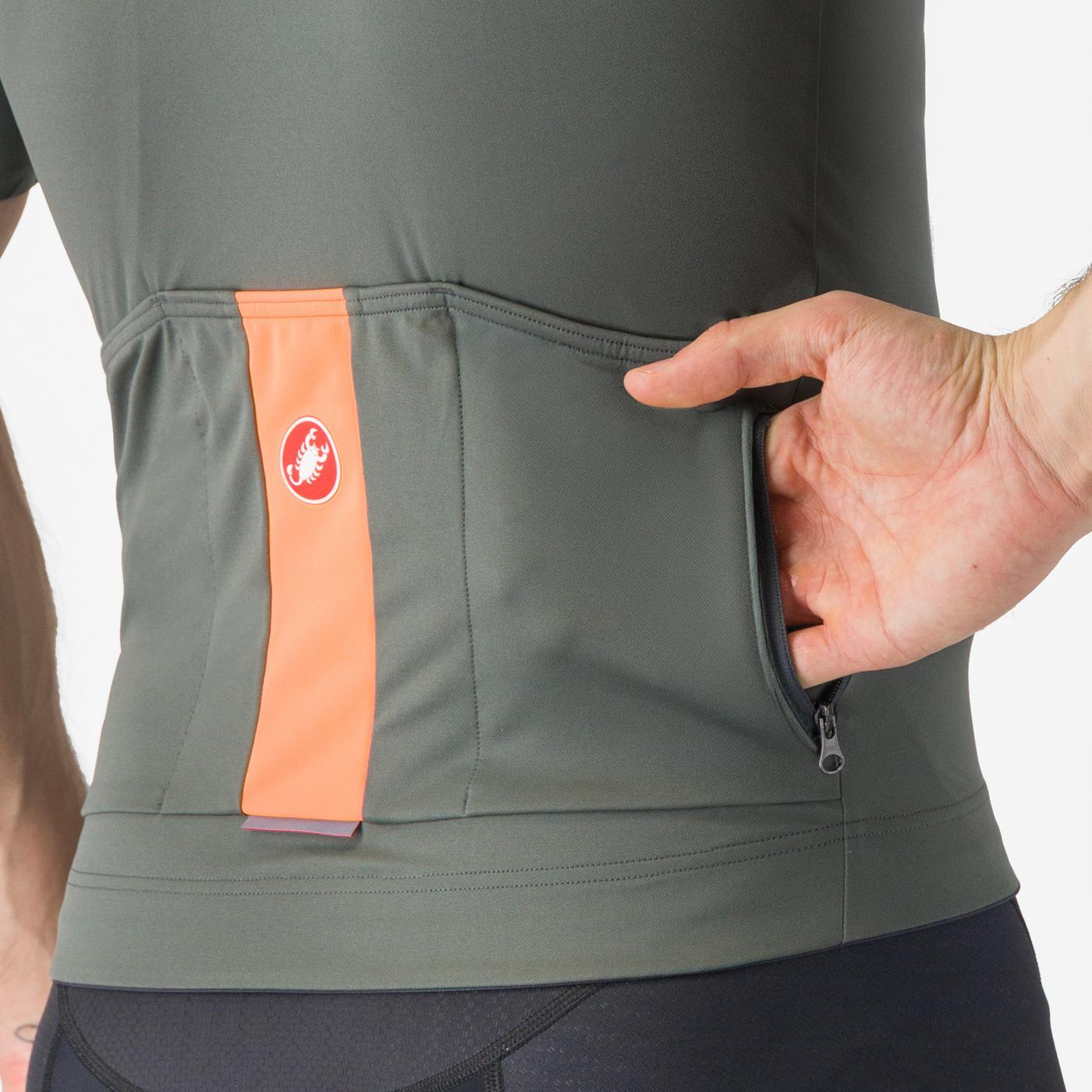 Maillot CASTELLI PROLOGO LITE Manches Courtes Gris/Orange