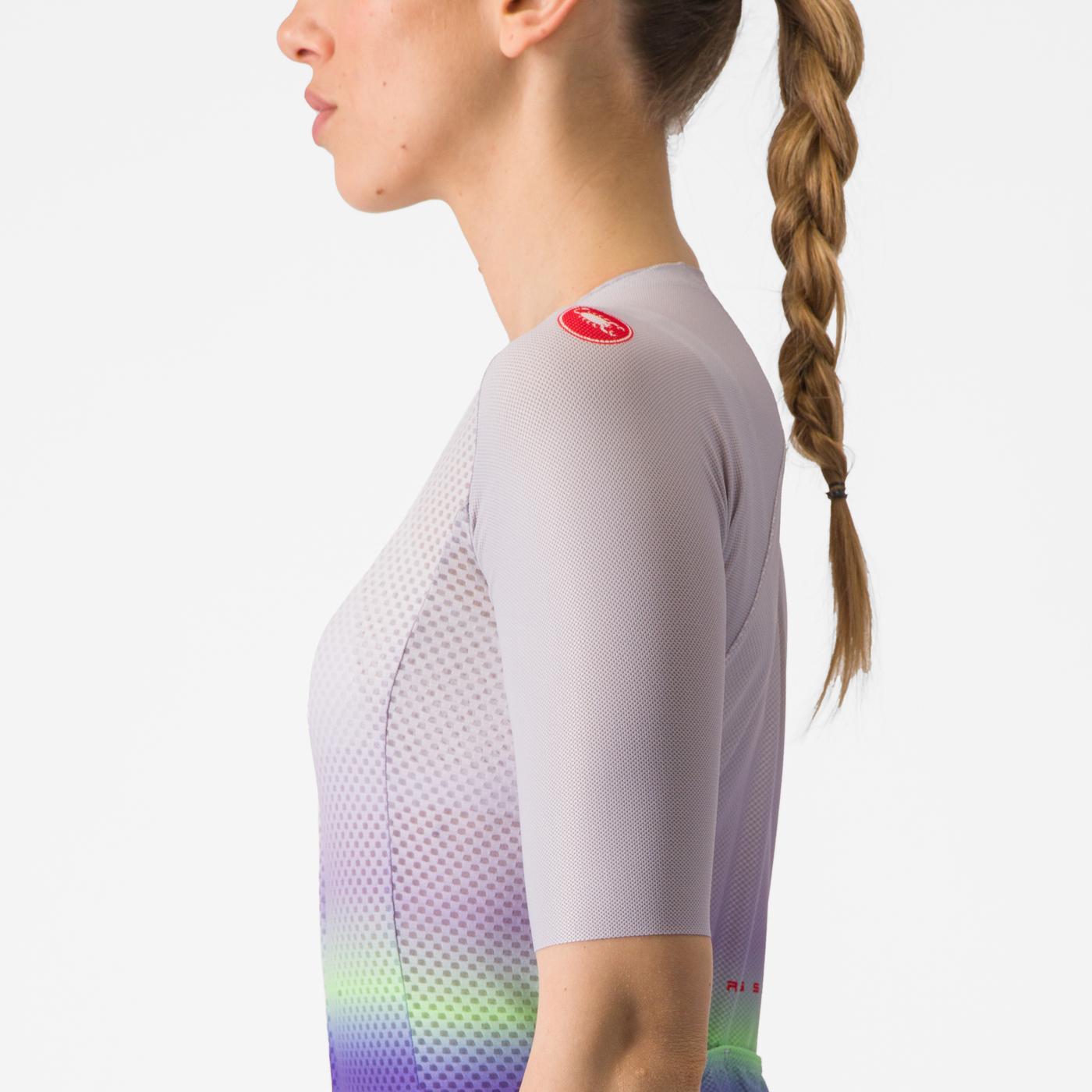 Maillot CASTELLI CLIMBER'S 4.0 W Femme Manches Courtes Violet/Vert