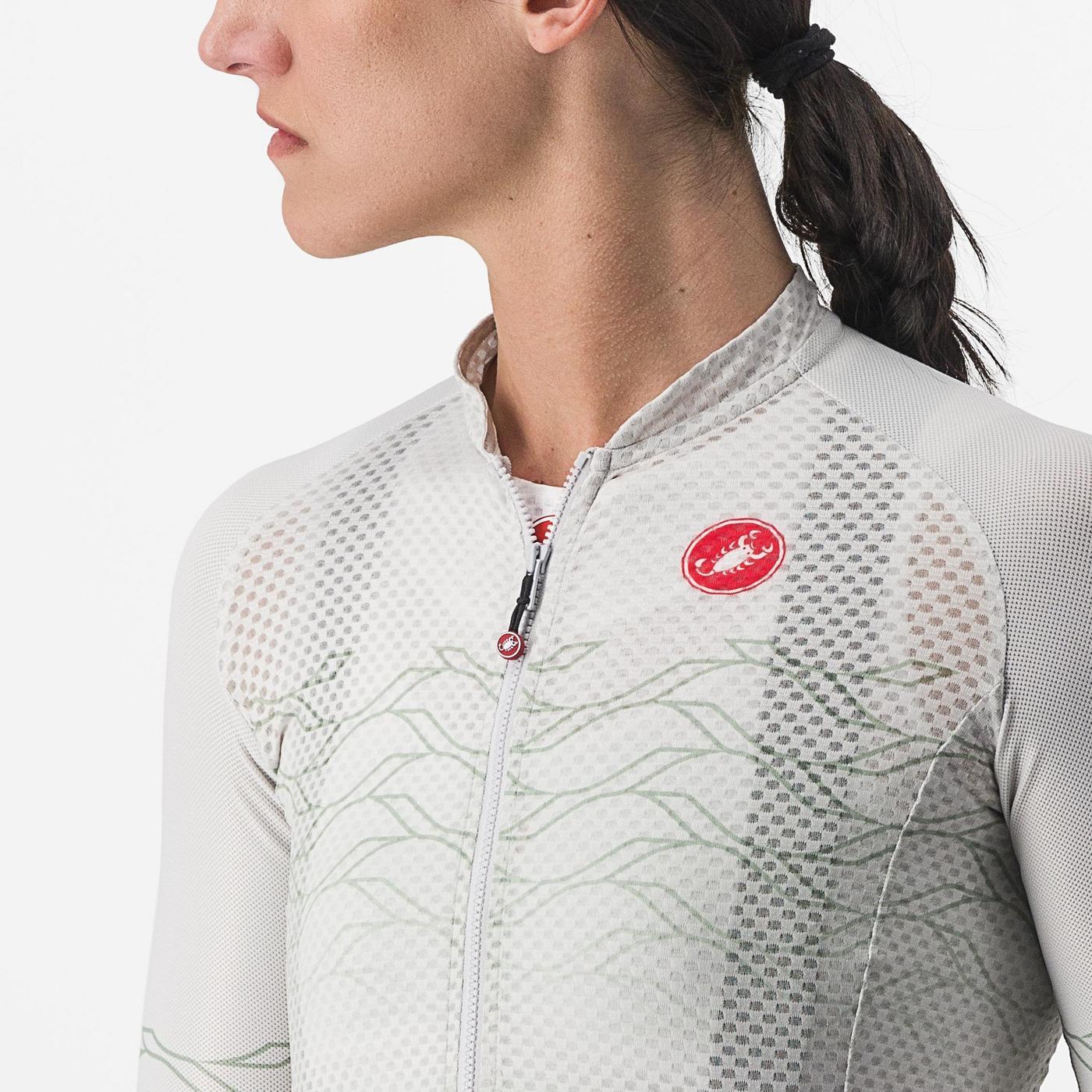 Maillot CASTELLI CLIMBER'S 2.0 W Femme Manches Courtes Gris/Vert