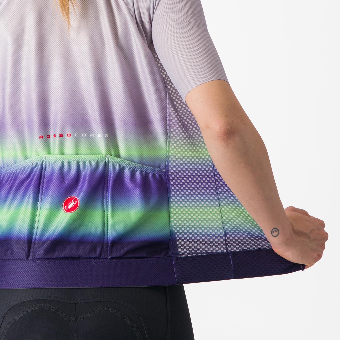 Maillot CASTELLI CLIMBER'S 4.0 W Femme Manches Courtes Violet/Vert