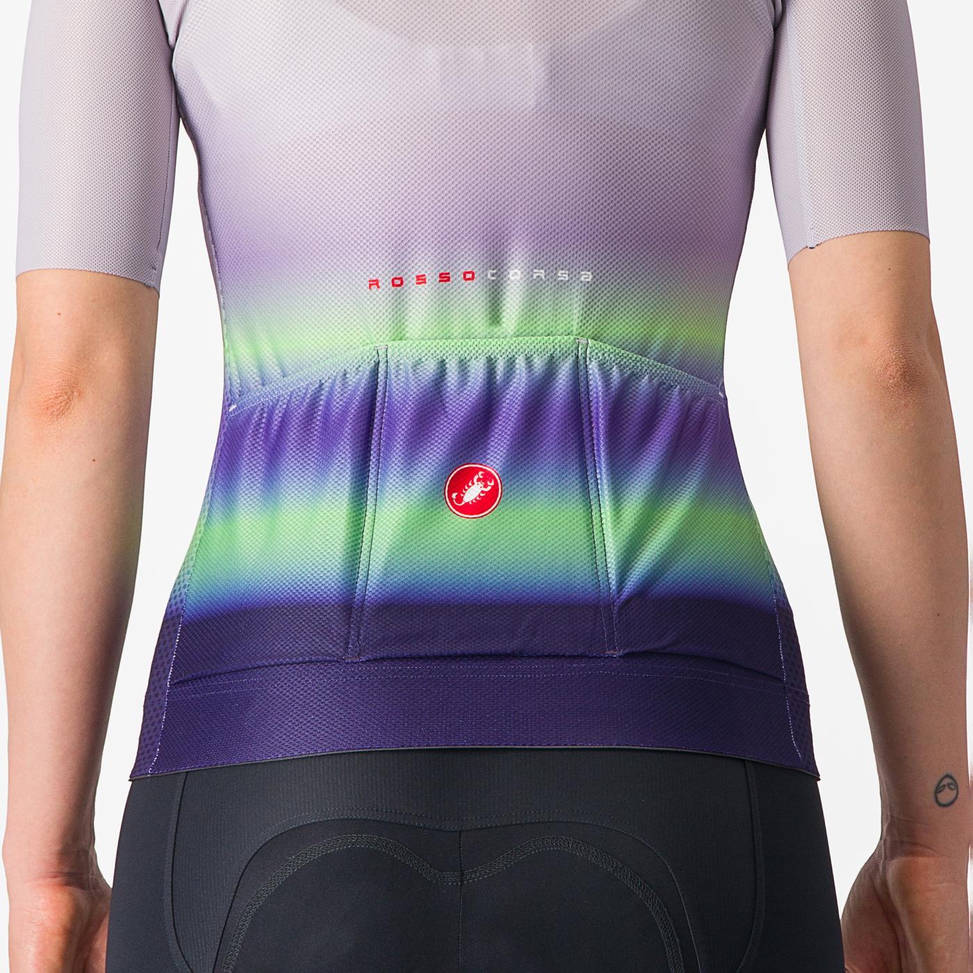 Maillot CASTELLI CLIMBER'S 4.0 W Femme Manches Courtes Violet/Vert