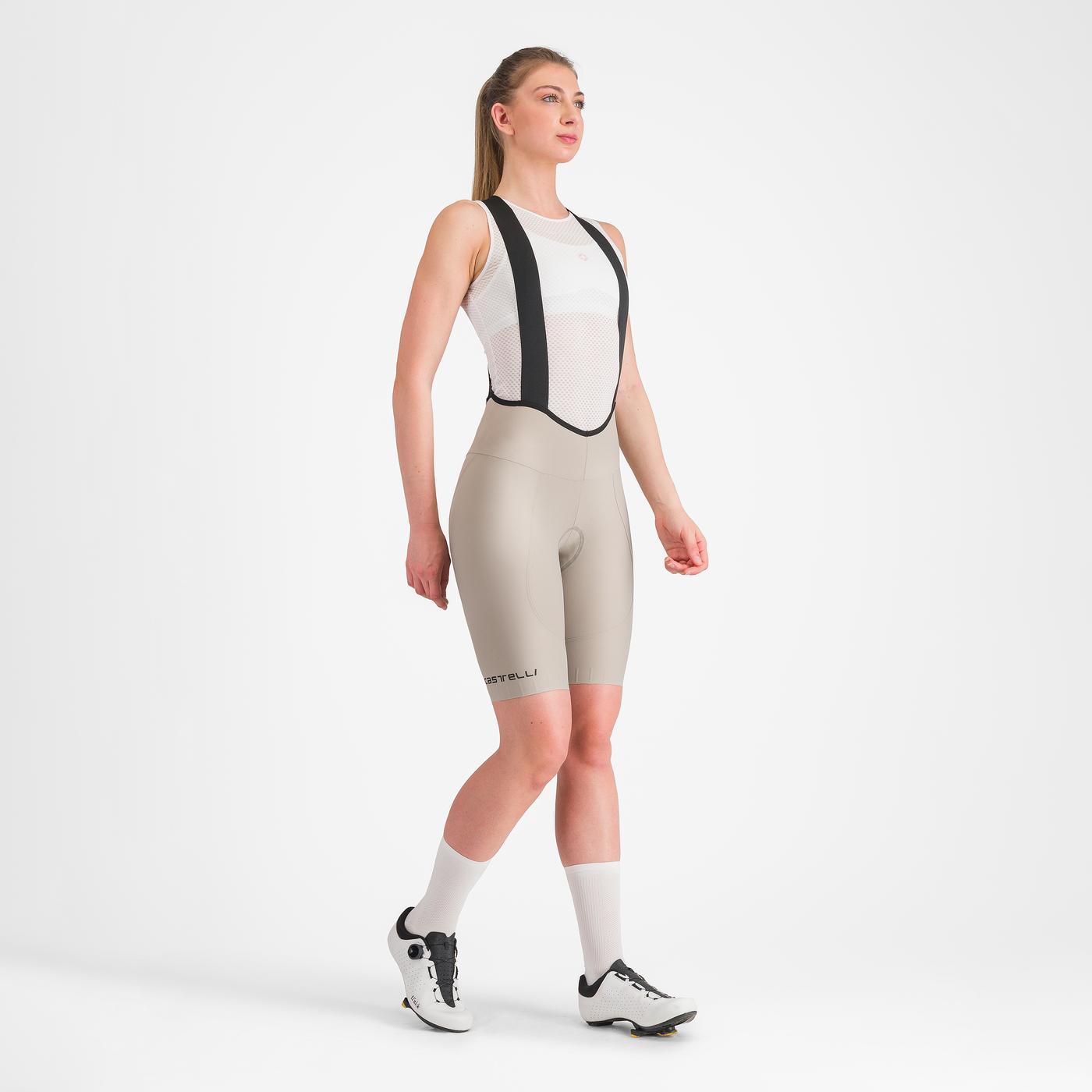 Cuissard Court à Bretelles CASTELLI ESPRESSO W DT Femme Beige