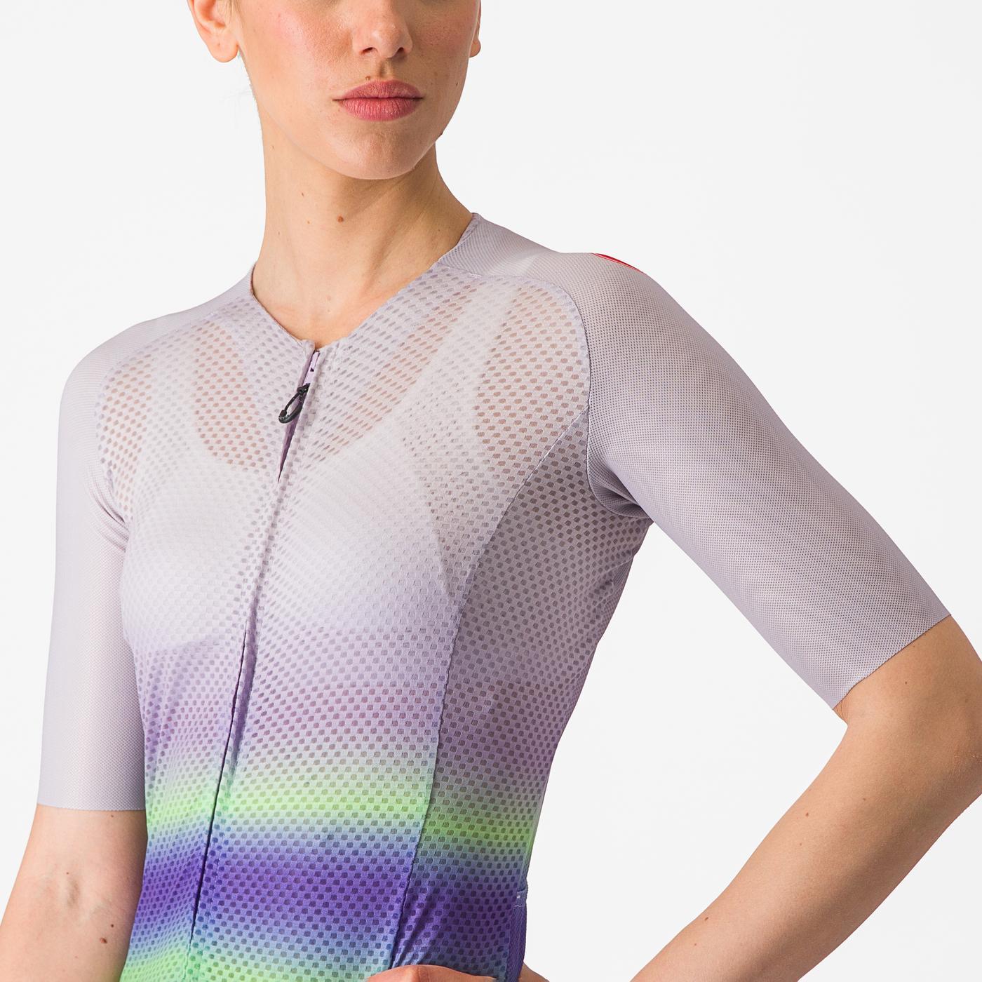 Maillot CASTELLI CLIMBER'S 4.0 W Femme Manches Courtes Violet/Vert