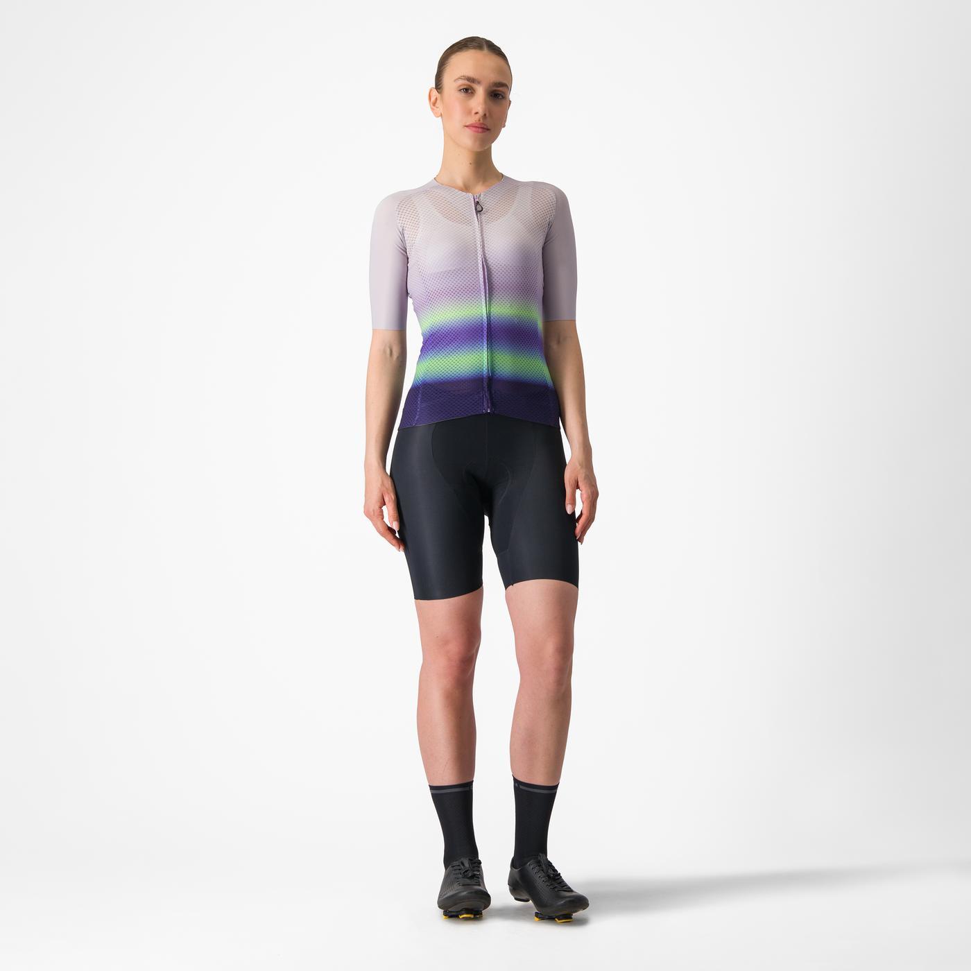 Maillot CASTELLI CLIMBER'S 4.0 W Femme Manches Courtes Violet/Vert