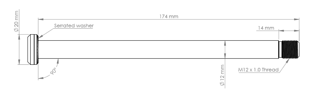 Axe de Roue Arrière BURGTEC 174mm pour Cadre Yeti Bronze