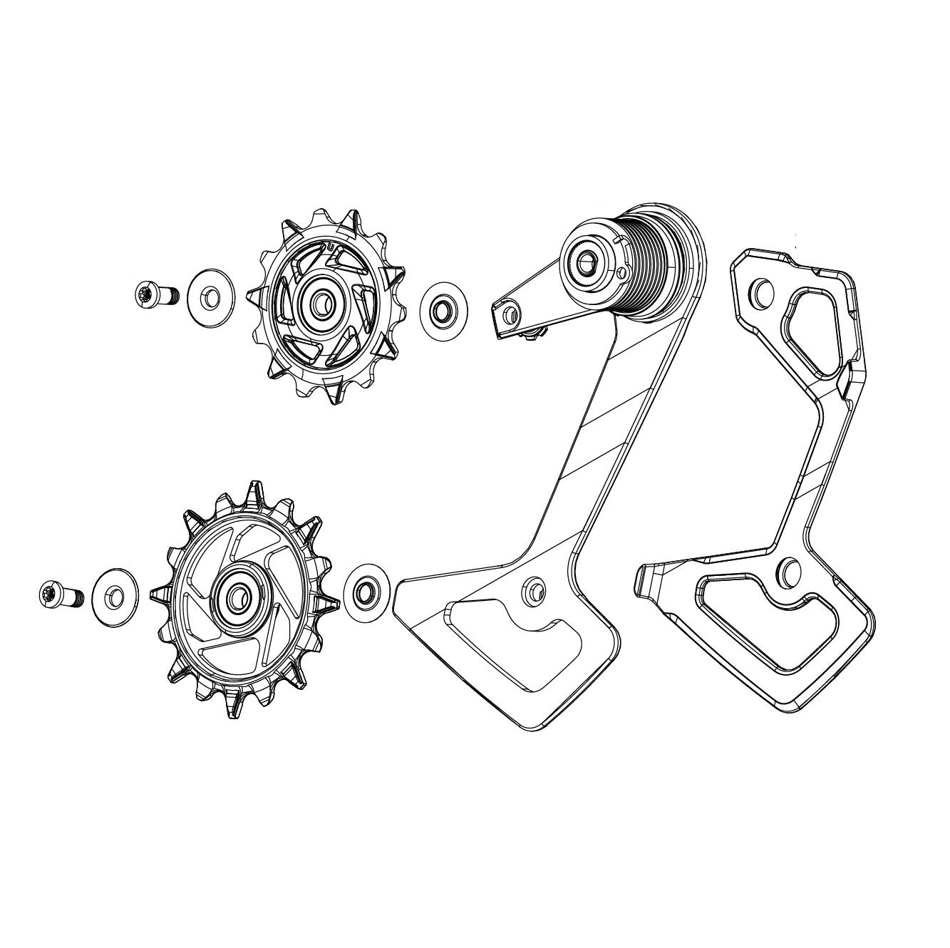 Chape de Dérailleur Arrière et Galets SRAM RED XPLR AXS E1