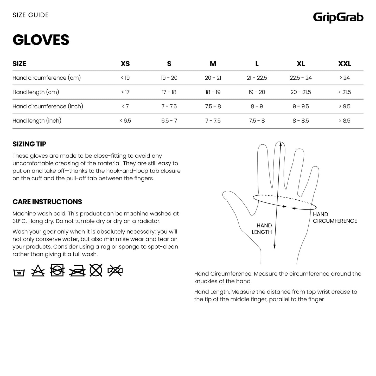 Gants Courts GRIPGRAB RIDE RC MAX Blanc