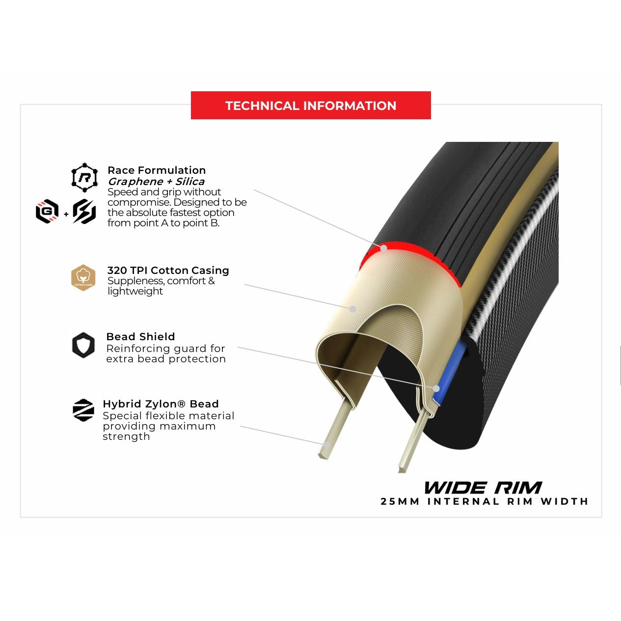 Pneu VITTORIA CORSA PRO SPEED WIDE Graphene G2.0 700x29c Tubeless Ready Souple Beige