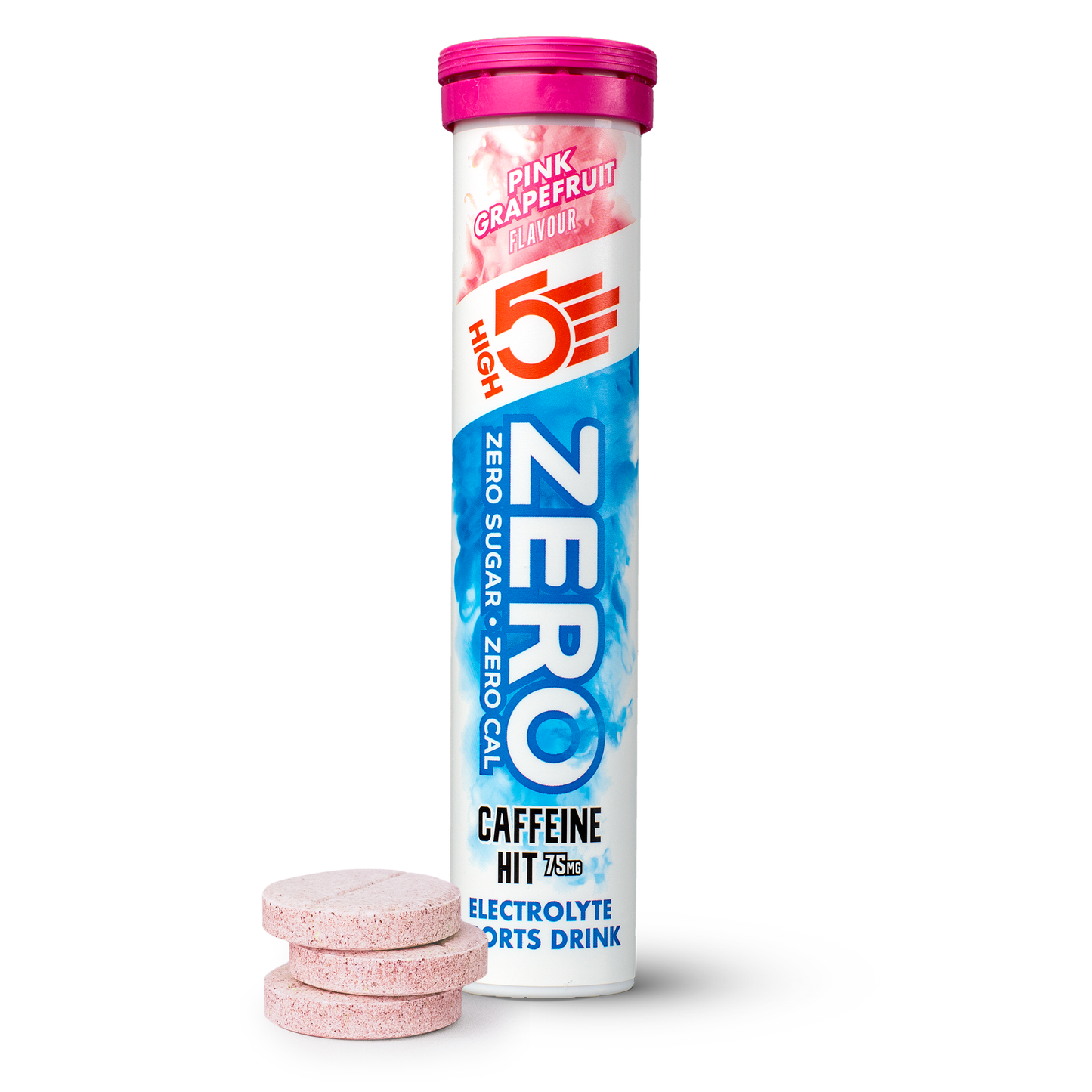 Pastilles d'Hydratation Electrolytes HIGH5 ZERO Caffeine (x20) Pamplemousse Rose