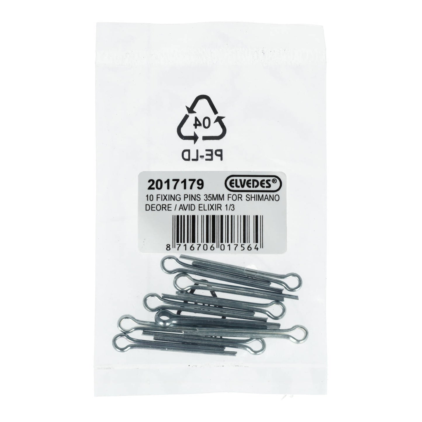 Kit de 10 Goupilles ELVEDES 35mm pour Shimano Deore/Avid Elixir 1/3