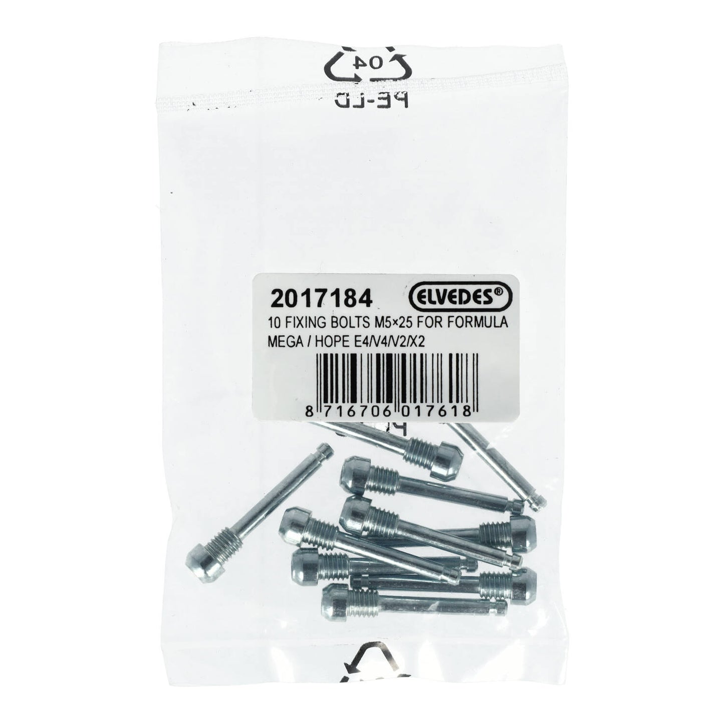 Kit de 10 Vis ELVEDES M5x25mm pour Fixation Plaquettes Formula Mega/HOPE E4/V4/X2/V2