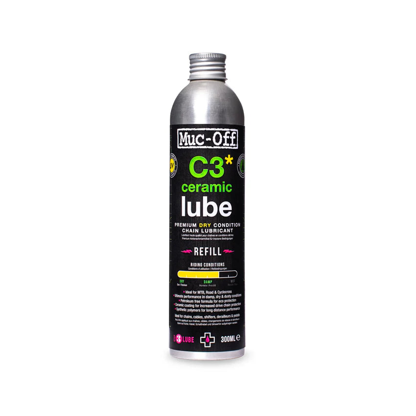 Lubrifiant Céramique Conditions Sèches pour Chaîne MUC-OFF C3 DRY CERAMIQUE LUBE (300 ml)