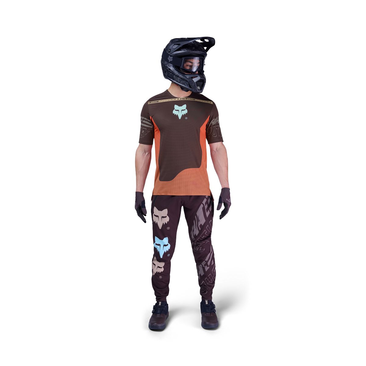 Maillot FOX FLEXAIR ELEVATED Manches Courtes Marron/Orange