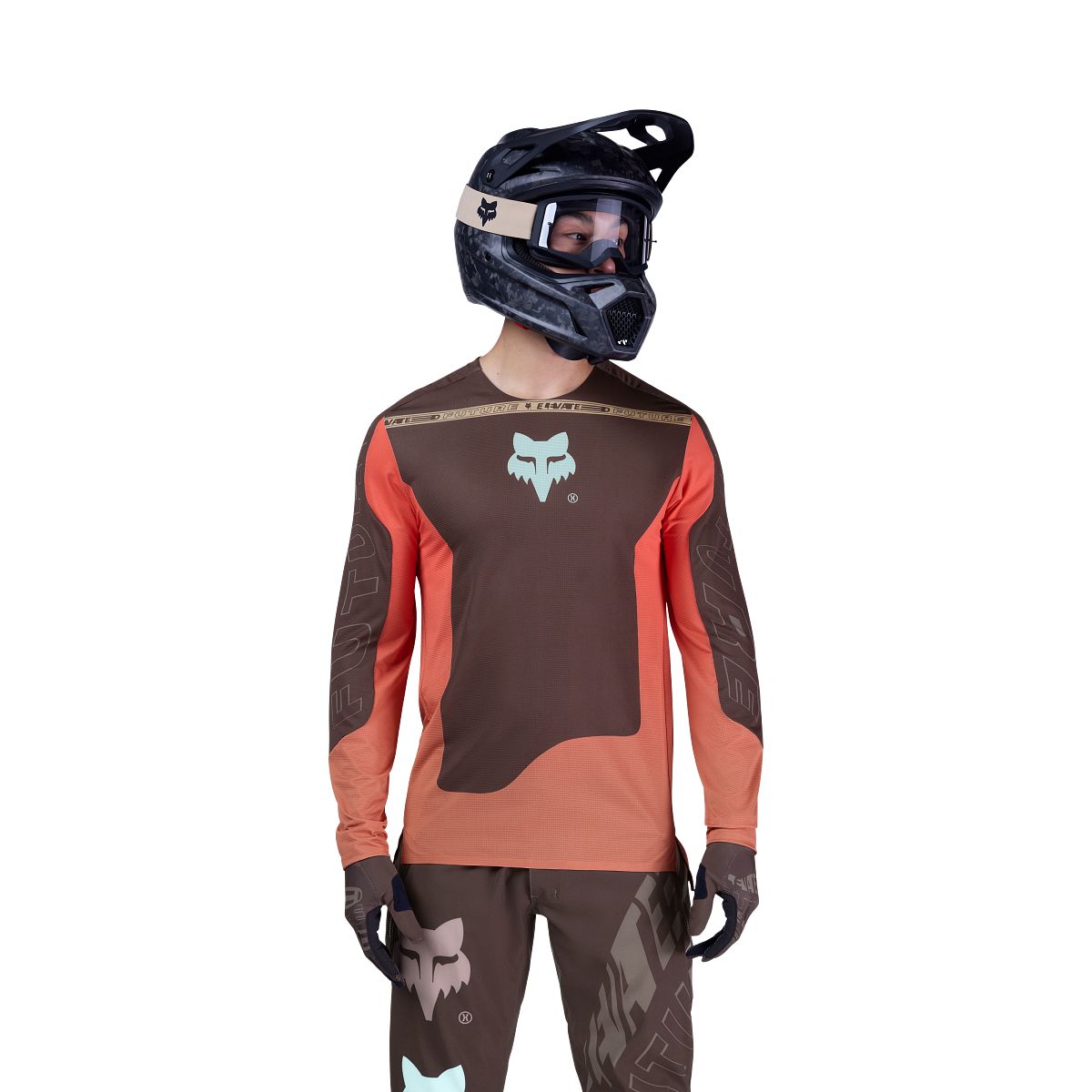 Maillot FOX FLEXAIR ELEVATED Manches Longues Marron/Orange