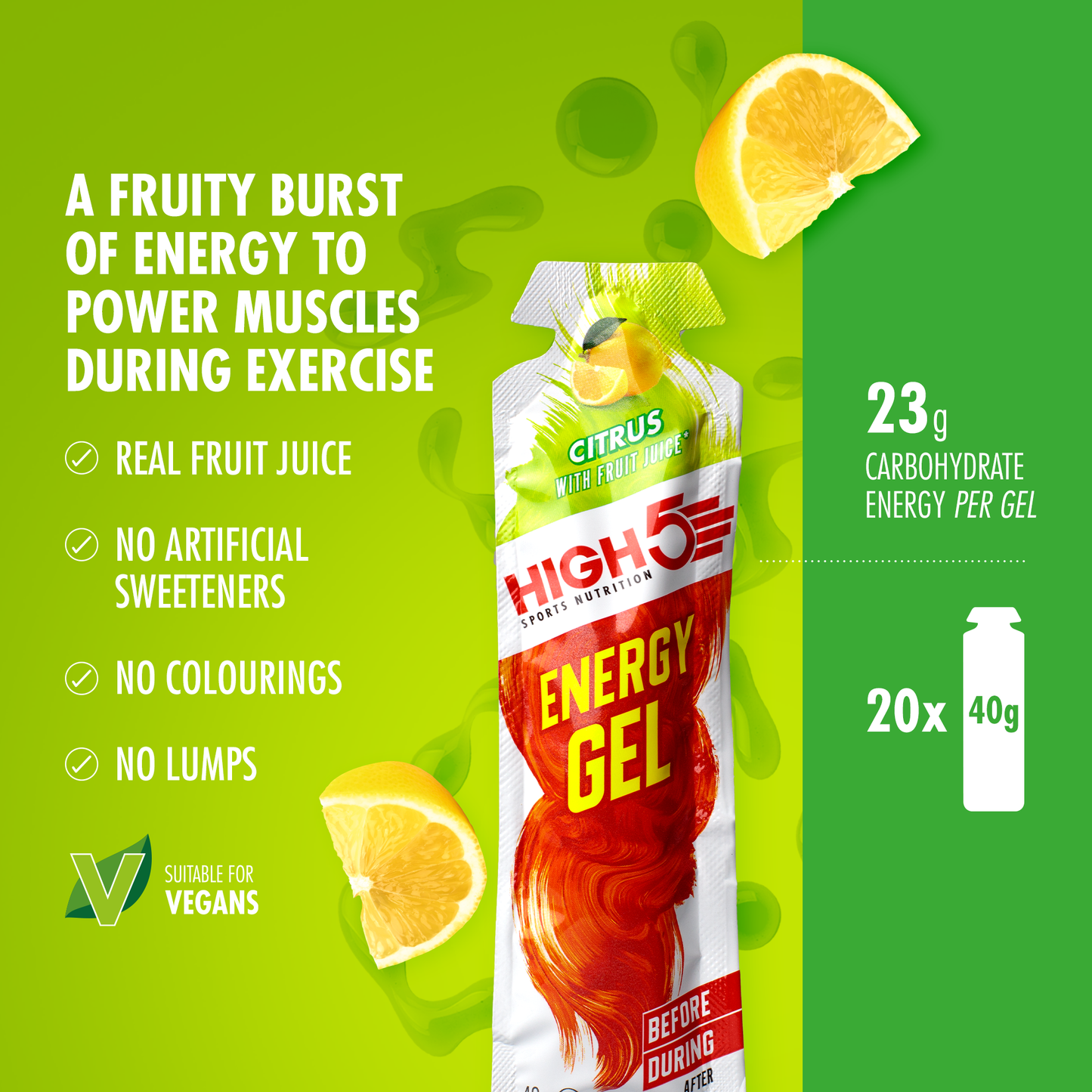 Gel Énergétique HIGH5 ENERGY GEL (40g) Citron