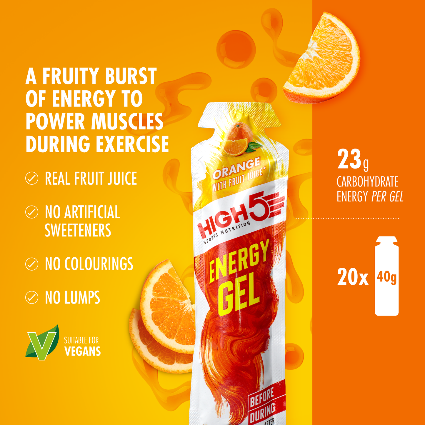 Gel Énergétique HIGH5 ENERGY GEL (40g) Orange