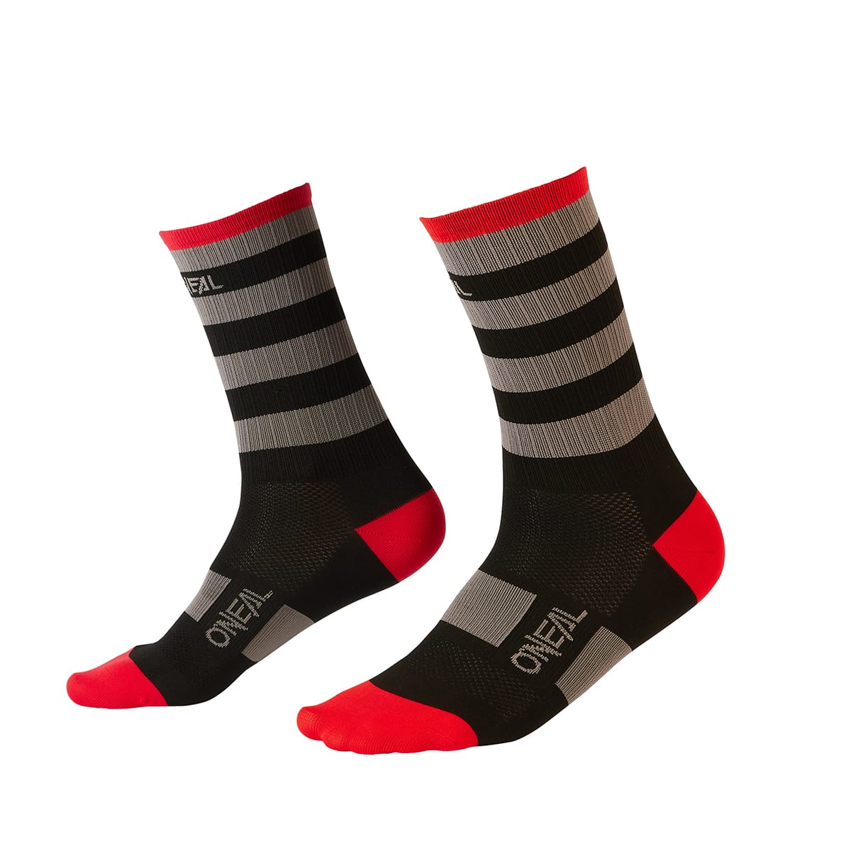 Chaussettes O'NEAL MTB PERFORMANCE STRIPE Noir/Gris/Rouge