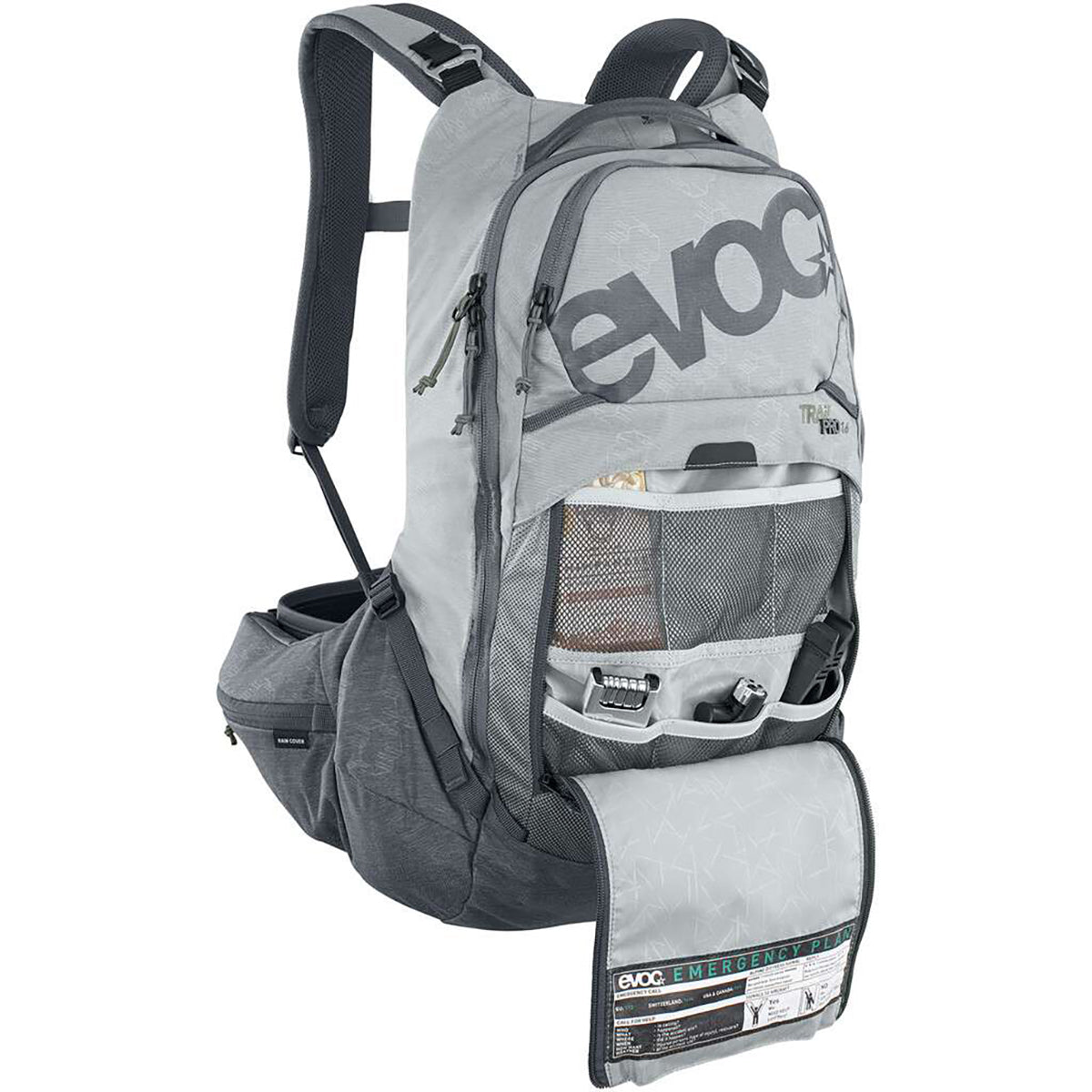 Sac à Dos avec Dorsale EVOC TRAIL PRO 16L Gris