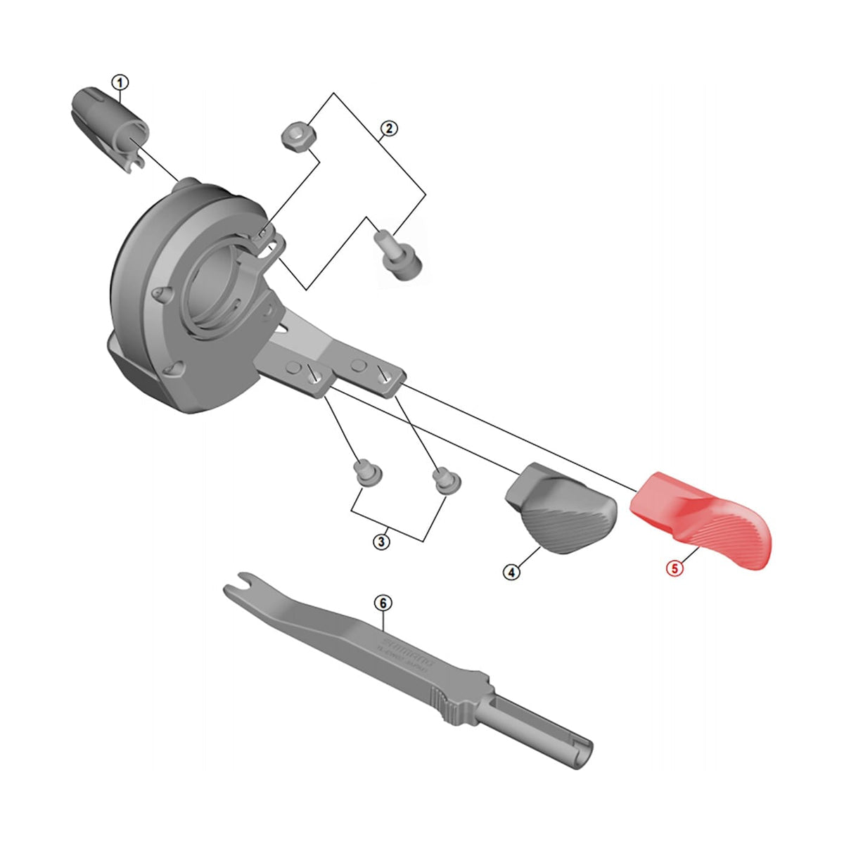 Poussoir B pour Commande de Vitesses Droite SHIMANO XT Di2 SW-M8050 #Y0B200010
