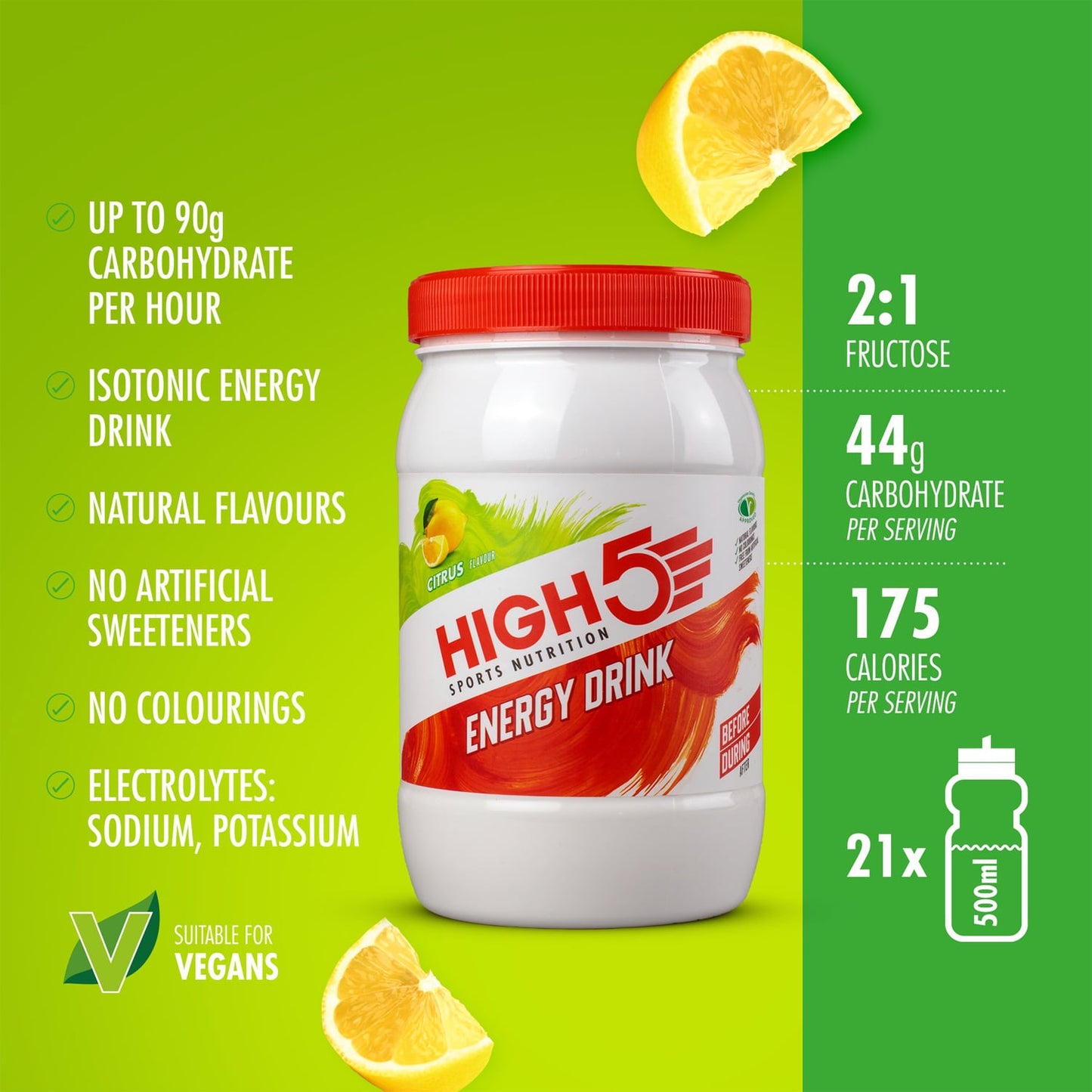 Boisson Énergétique HIGH5 ENERGY DRINK (1kg) Citron