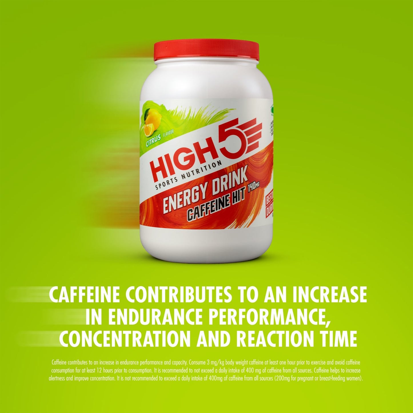 Boisson Énergétique HIGH5 ENERGY DRINK CAFFEINE HIT (1.4kg) Citron
