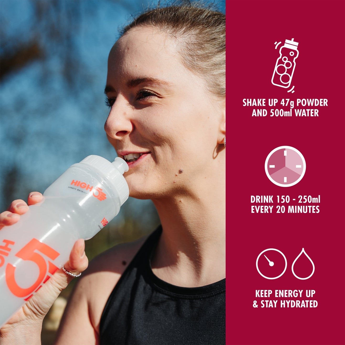 Boisson Énergétique HIGH5 ENERGY DRINK (47g) Fruits Rouge