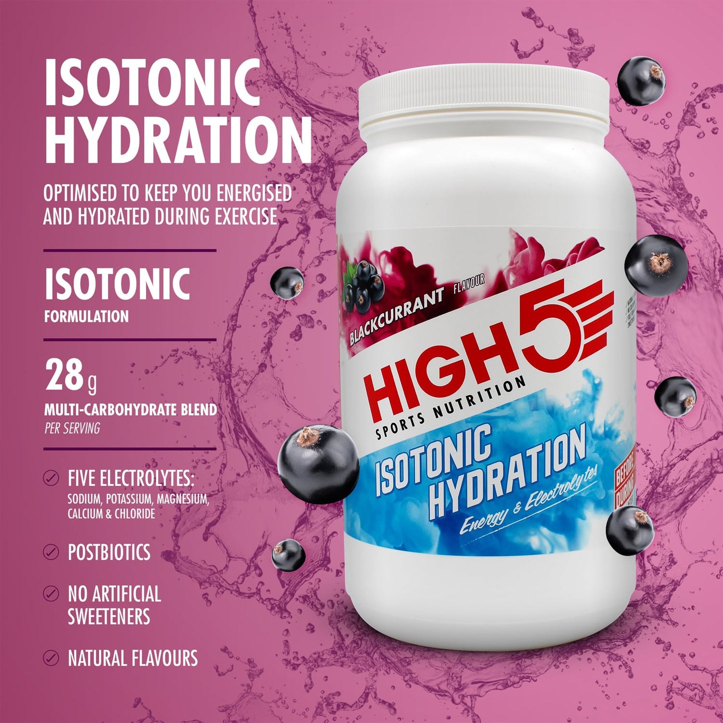 Boisson Énergétique HIGH5 ISOTONIC (1.23kg) Cassis
