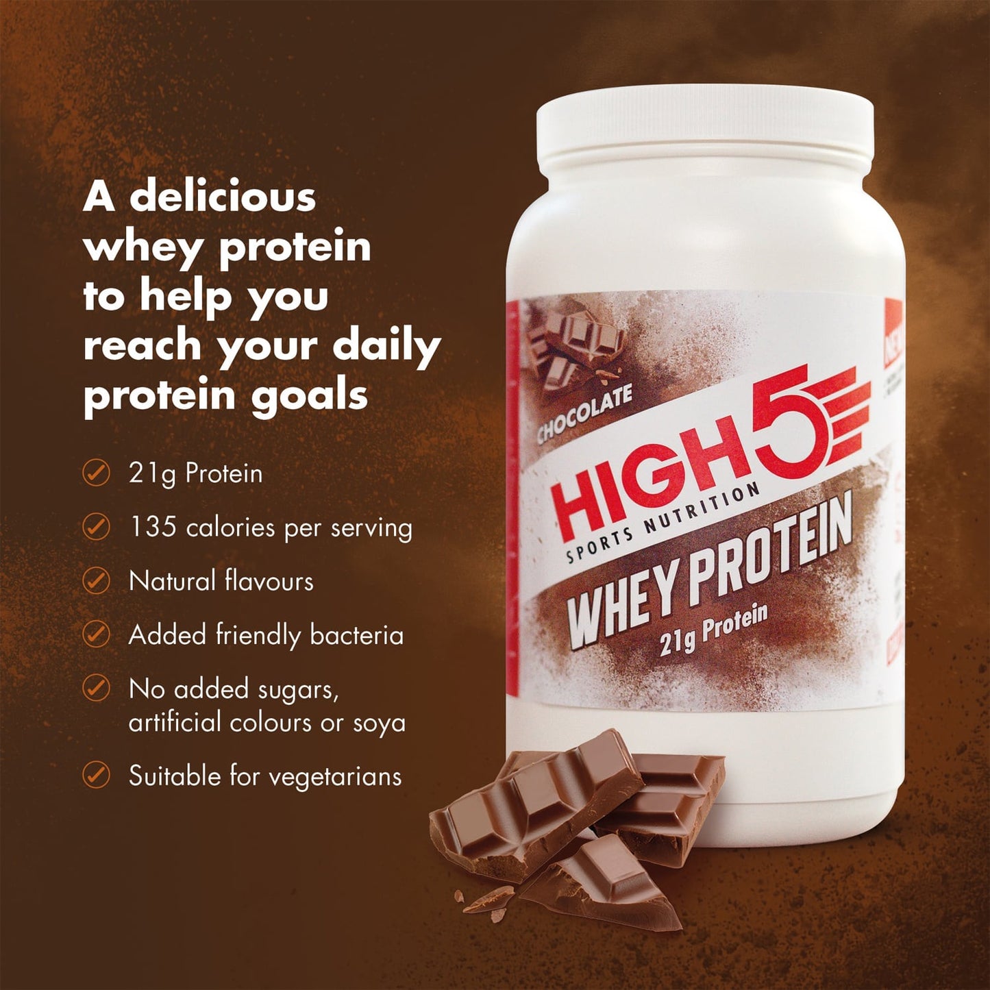 Boisson de Récupération HIGH5 WHEY PROTEIN (700g) Chocolat
