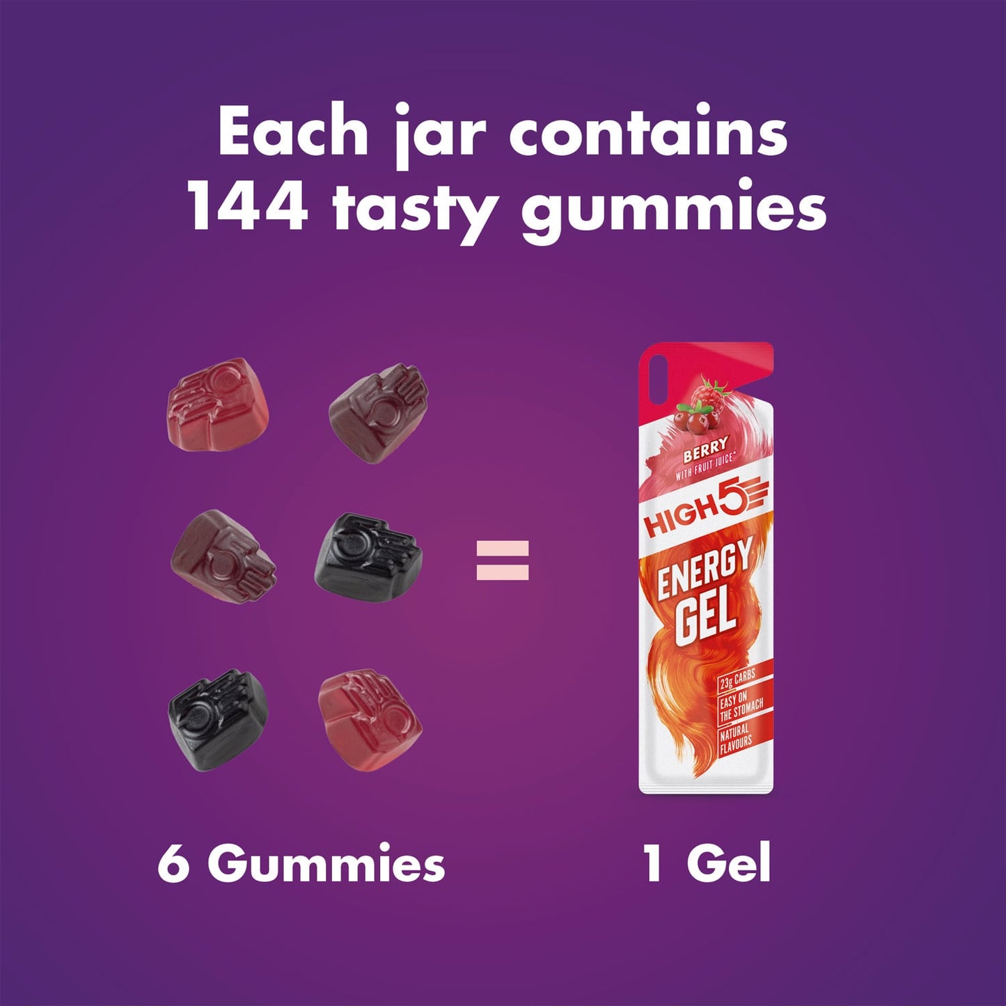 Gommes Énergétiques HIGH5 ENERGY GUMMIES (26g) Fruits Rouge