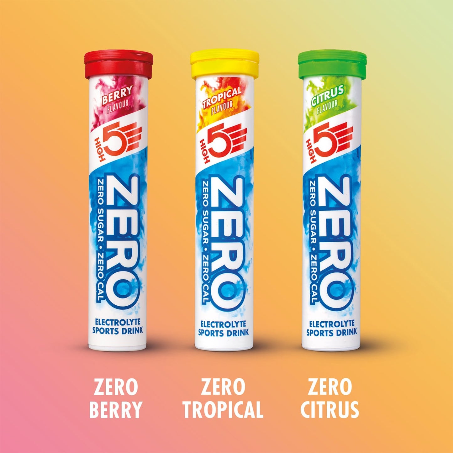 Pack 3x20 Pastilles HIGH5 ZERO Hydratation Electrolyte Fruits Rouge/Citron/Tropical