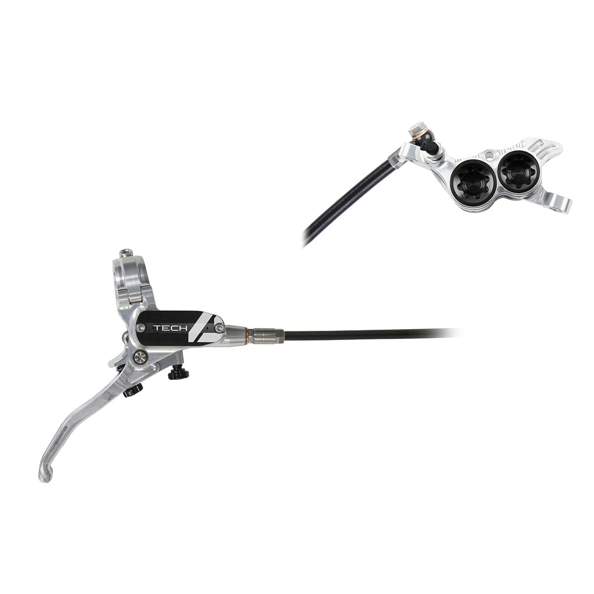 Paire de Freins HOPE TECH 4 V4 Durite Aviation Argent/Noir