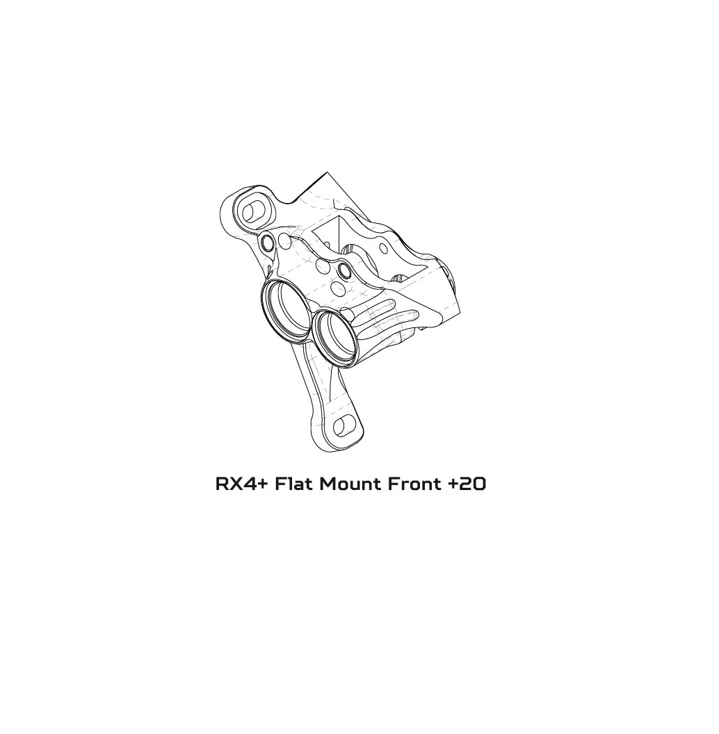 Etrier de Frein Hydraulique Avant HOPE RX4+ FM (+20) 70mm 4 Pistons Minéral Noir