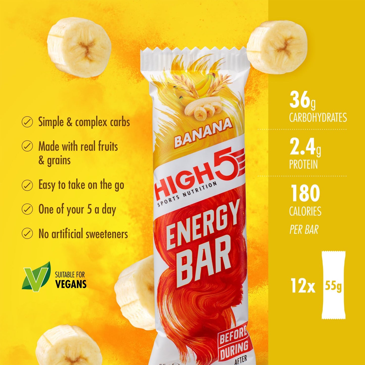 Barre Énergétique HIGH5 ENERGY BAR (55g) Banane