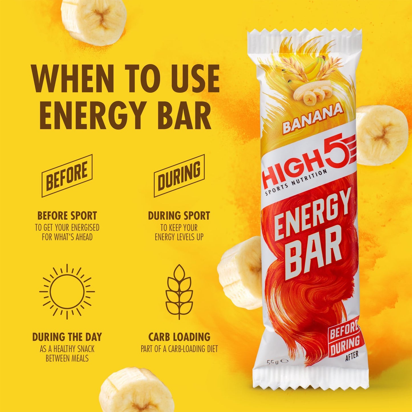 Barre Énergétique HIGH5 ENERGY BAR (55g) Banane