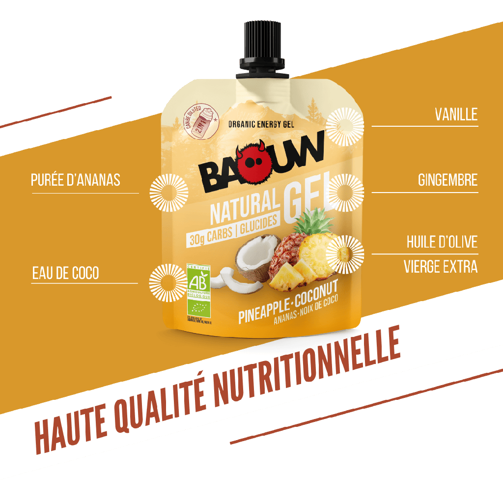 Gel Énergétique BAOUW BIO Ananas/Noix de Coco (85g)