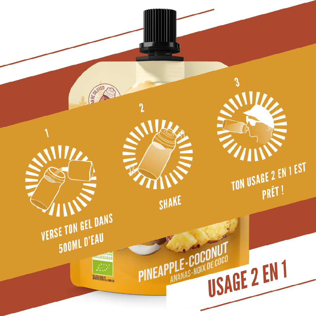 Gel Énergétique BAOUW BIO Ananas/Noix de Coco (85g)