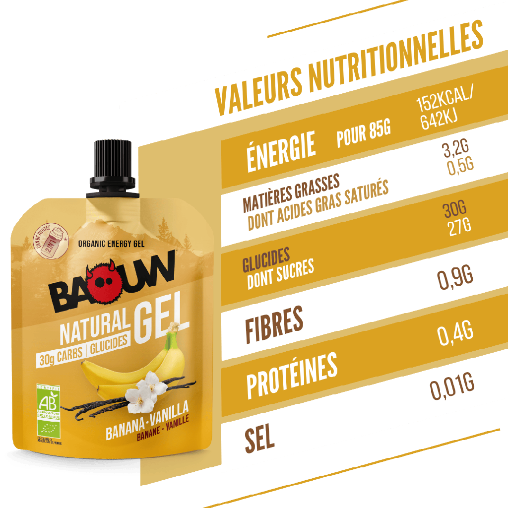 Gel Énergétique BAOUW BIO Banane-Vanille (85g)