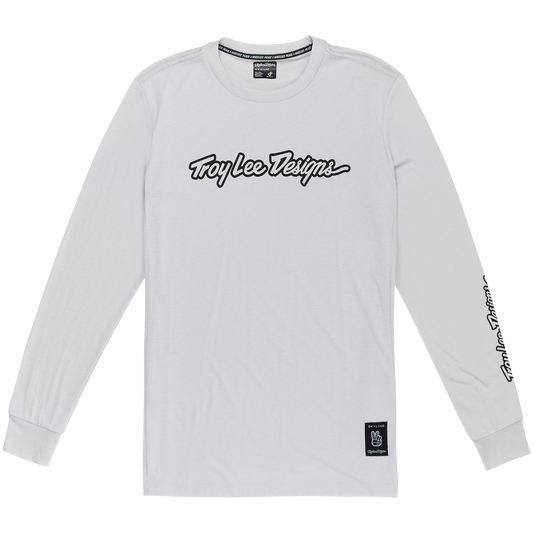 Maillot TROY LEE DESIGNS SKYLINE RIDE TEE SIGNATURE Manches Longues Gris 2025