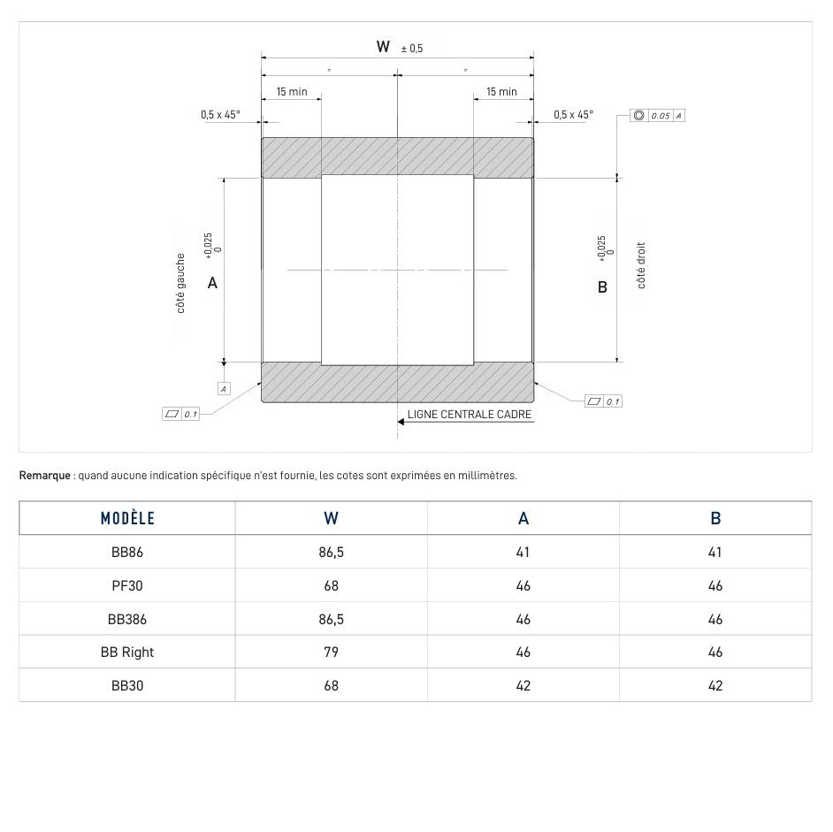 Boîtier de Pédalier CAMPAGNOLO QCK-TECH BB RIGHT PRESS-FIT 79x46mm