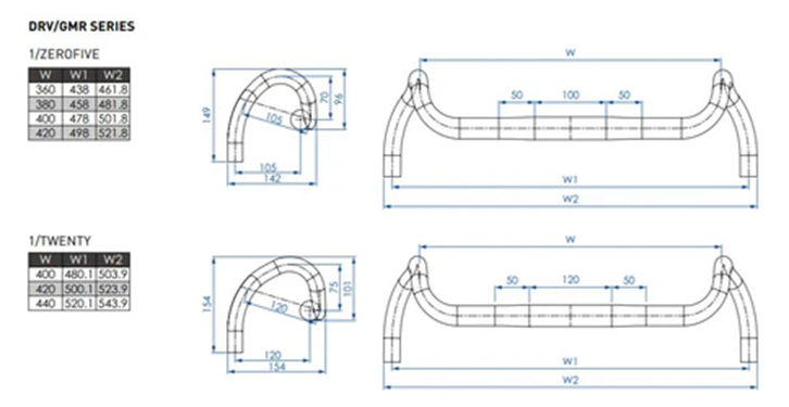 Cintre Gravel PROFILE DESIGN DRV/GMR Drop 120