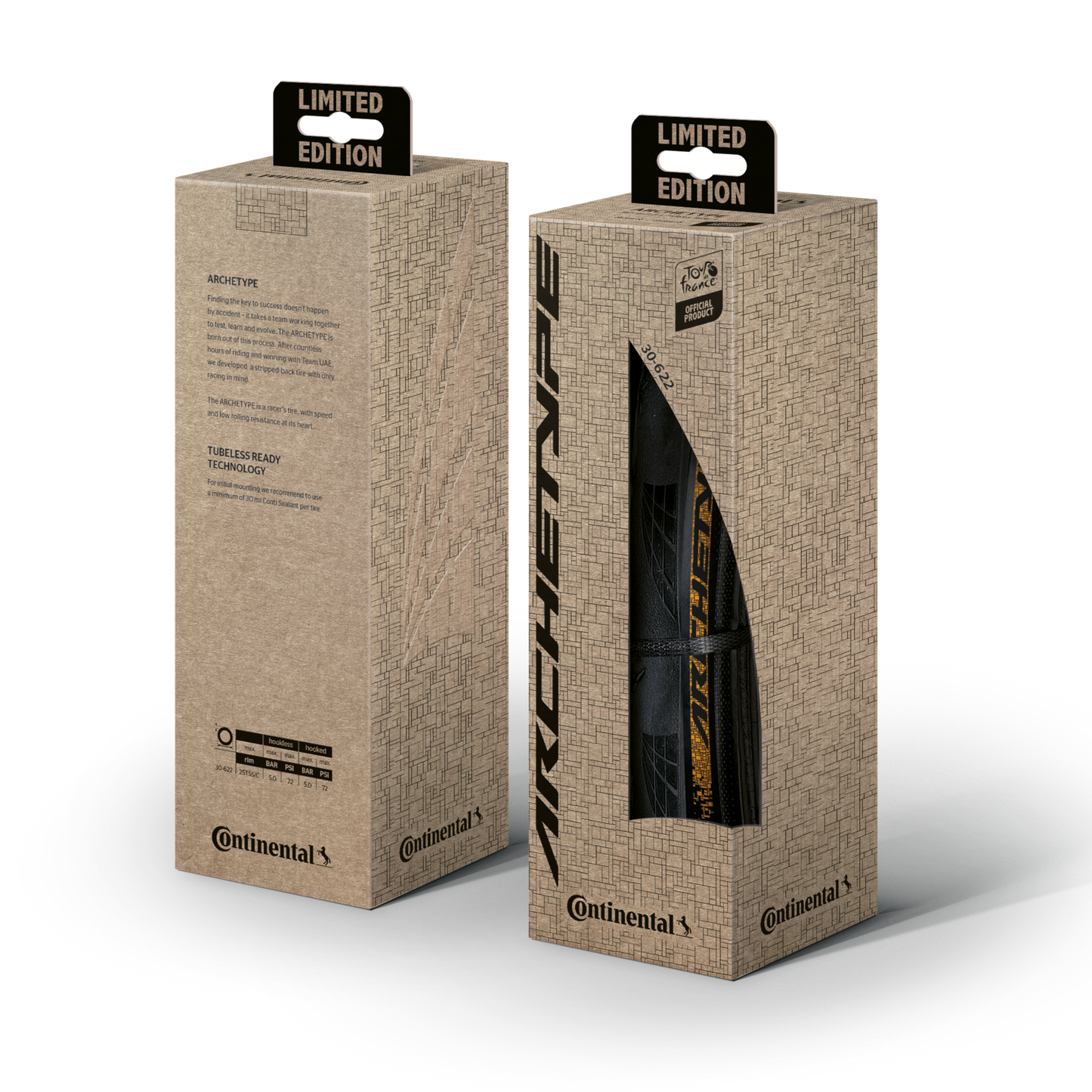 Pneu CONTINENTAL ARCHETYPE TDF 2025 700x30c Tubeless Ready Noir - Édition Limitée