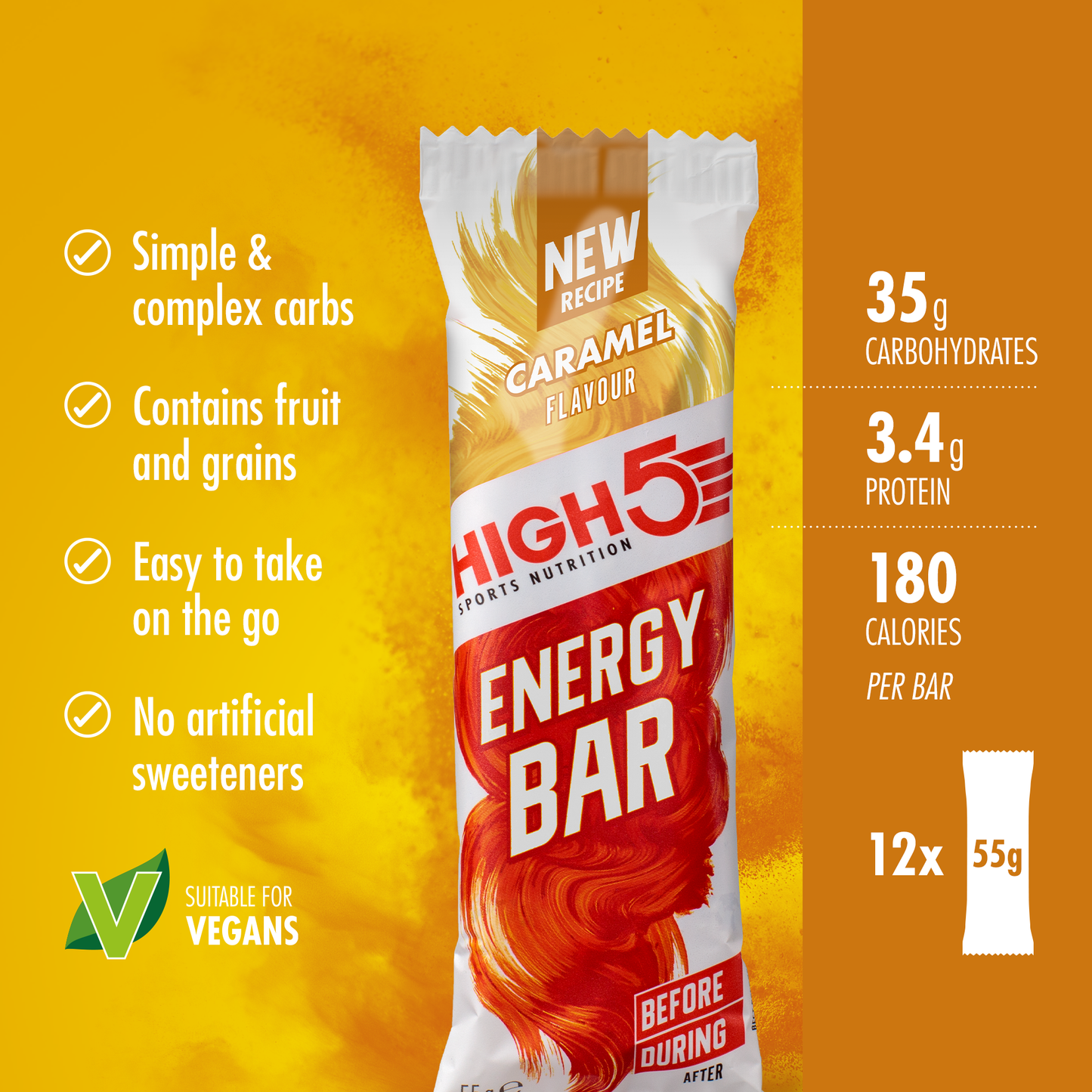 Barre Énergétique HIGH5 ENERGY BAR (55g) Caramel