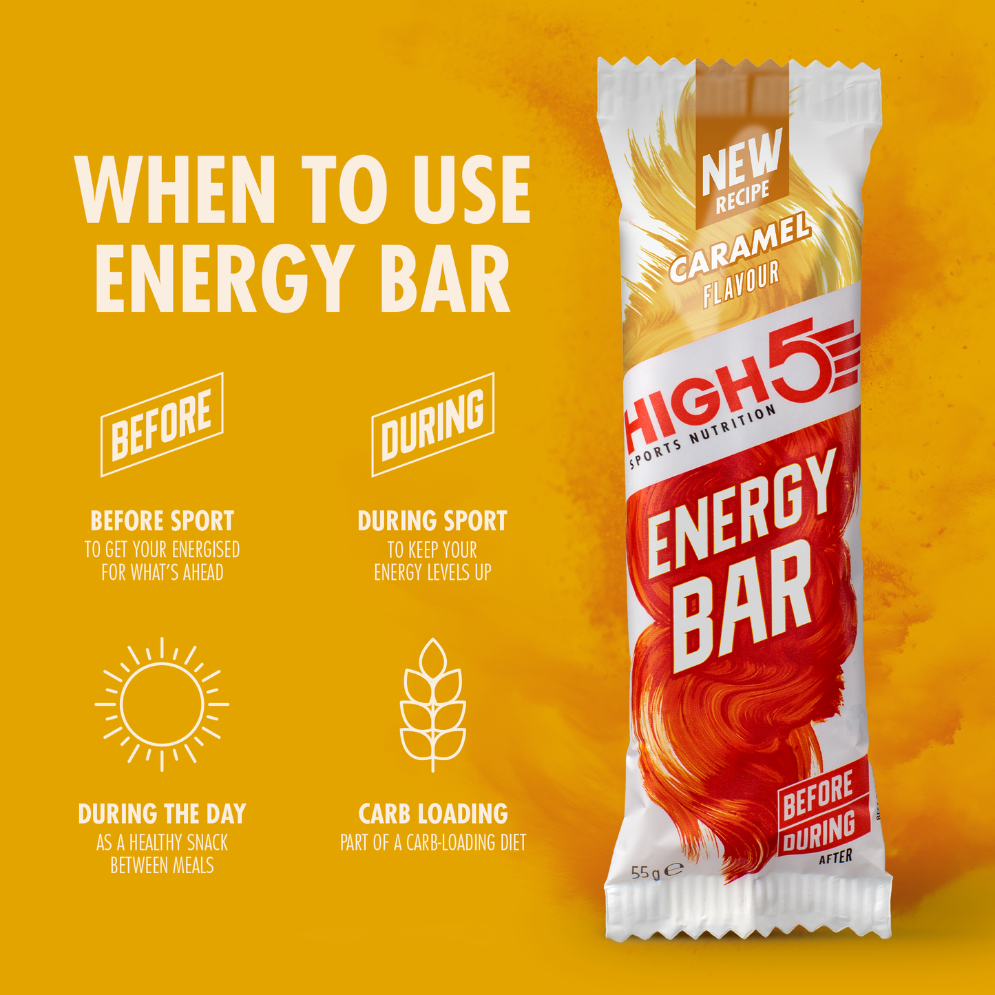 Barre Énergétique HIGH5 ENERGY BAR (55g) Caramel
