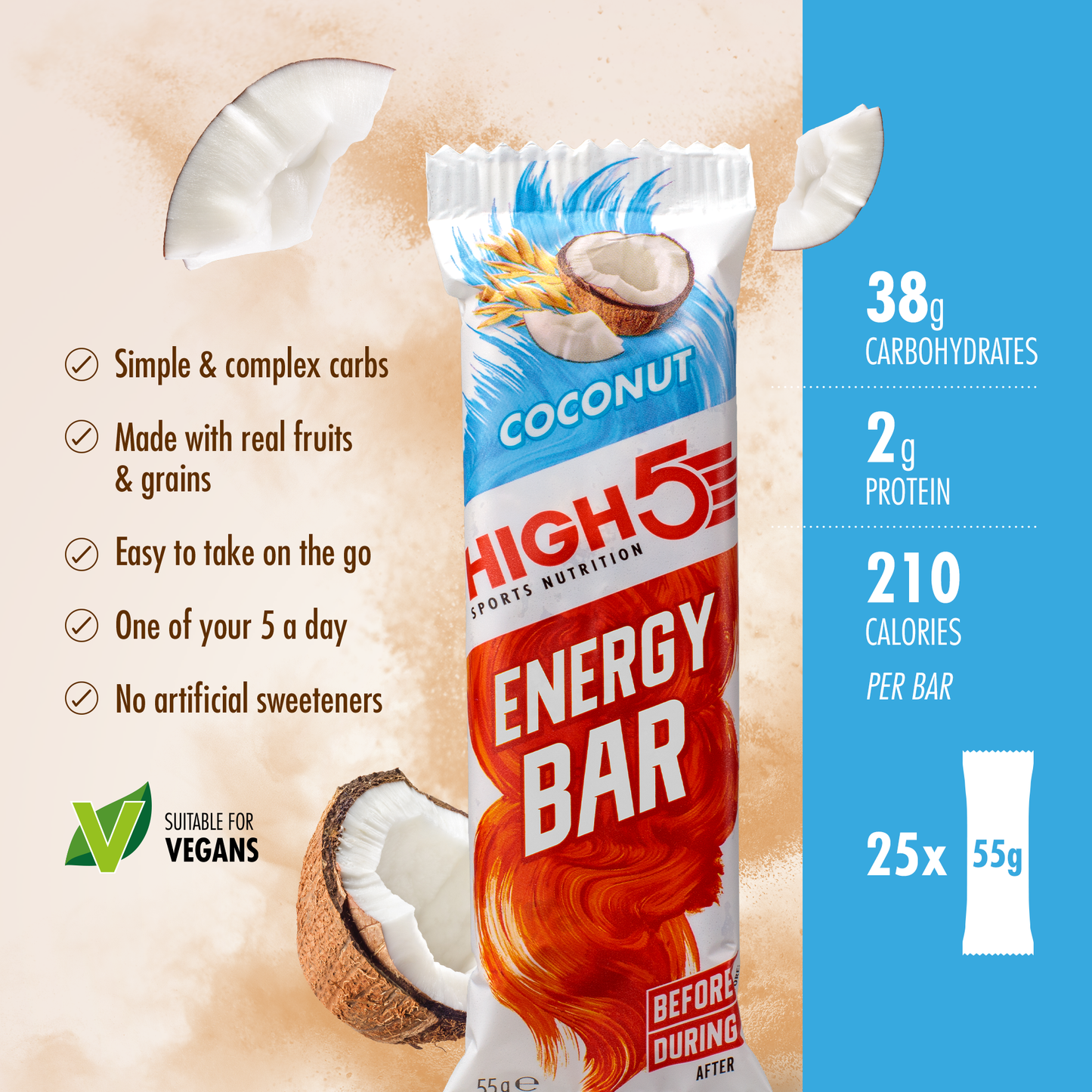Barre Énergétique HIGH5 ENERGY BAR (55g) Coco