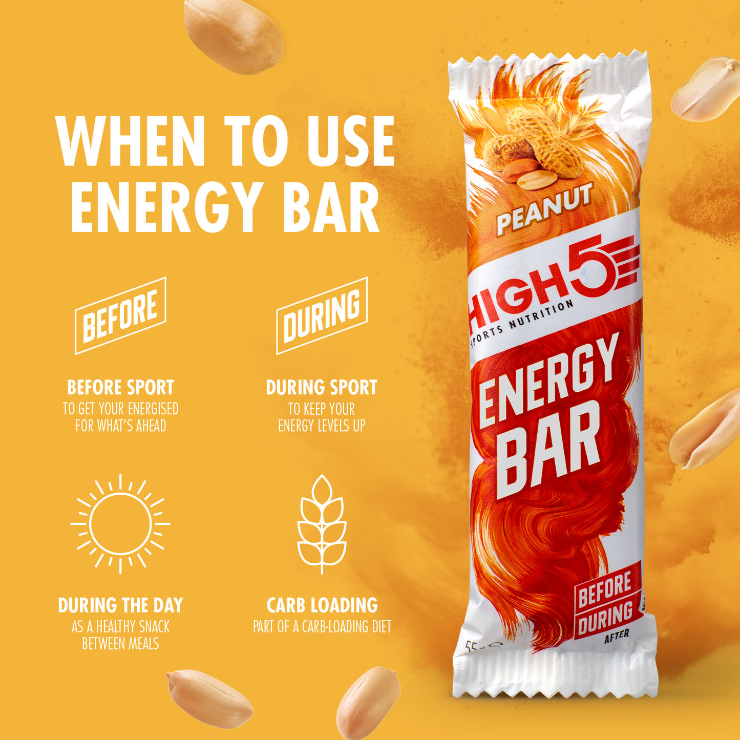 Barre Énergétique HIGH5 ENERGY BAR (55g) Cacahuète