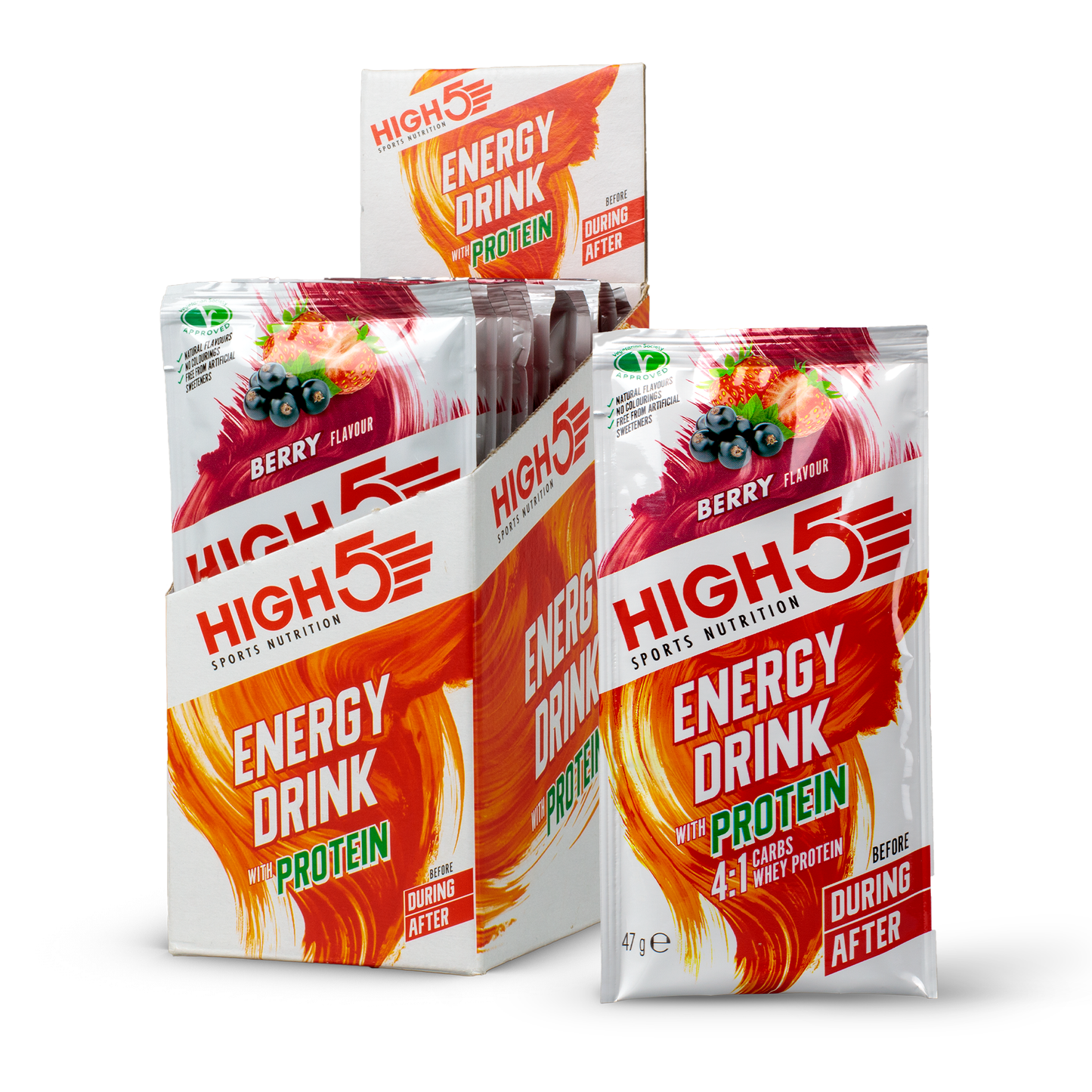 Boisson Énergétique HIGH5 ENERGY DRINK PROTEIN (47g) Fruits Rouge
